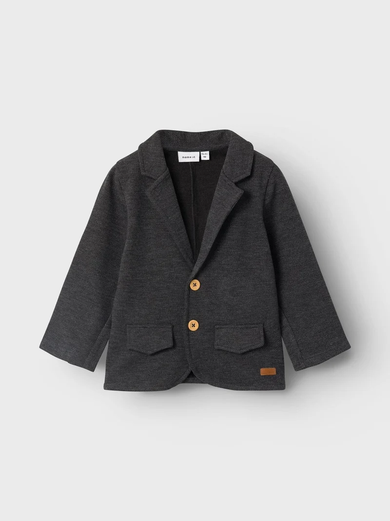 name it-NMMROBINO SWEAT BLAZER UNB-Dark Grey Melange