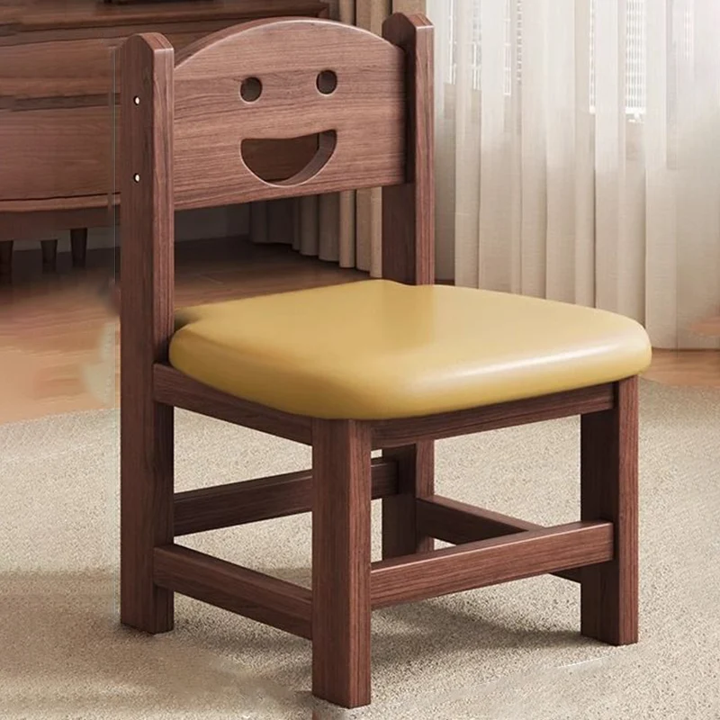 Traditional Chinese Faux Leather Pine Wood Curved Cylindrical Low Stool With Backrest For Living Room