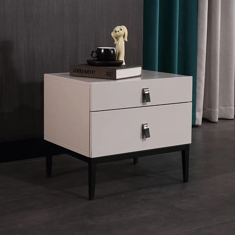 Compact Scandinavian Nightstand - Durable Eco-Friendly Material Bedside Table 2-Drawer For Bedroom