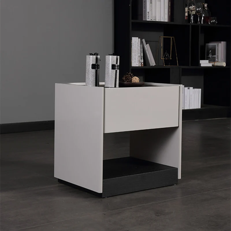 Premium Wood Veneer Nightstand - Sleek Design & Durable Build Bedside Table 1-Drawer For Bedroom