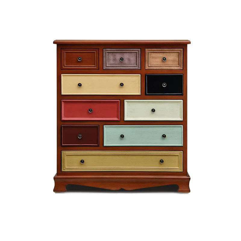Coastal Storage Chest Dresser Solid Wood Dresser with Multi Drawers for Bedroom