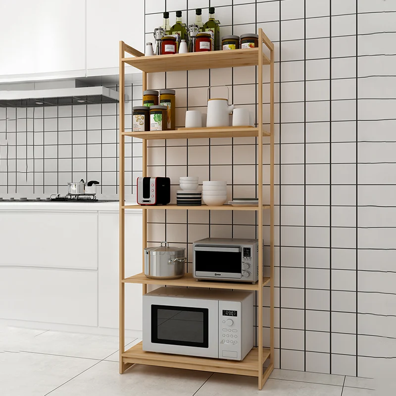 Premium Bamboo 3/4/5-Tier Storage Shelf - Extra Wide & Tall Design For Living Room&Kitchen