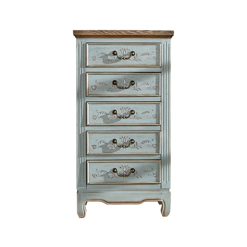 Coastal Storage Chest Dresser Solid Wood Dresser with 5/7 Drawers , 14.04 Inch W