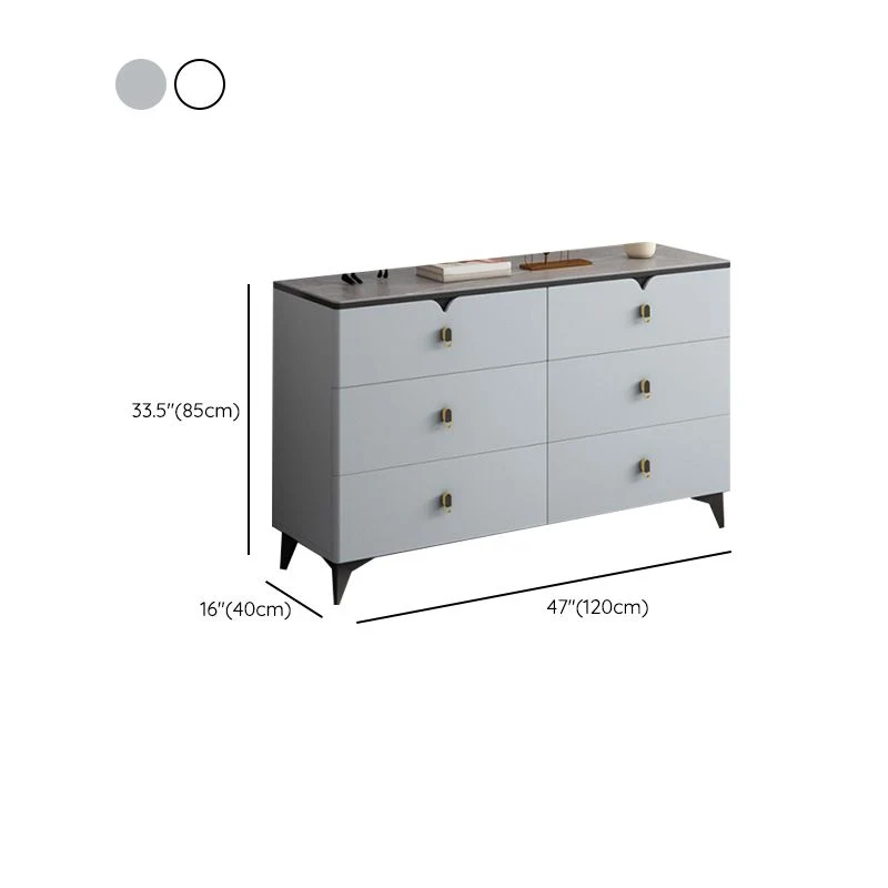Contemporary Storage Chest Stone Dresser with 3/4/5/6/8 Drawers , 15.6 Inch Width