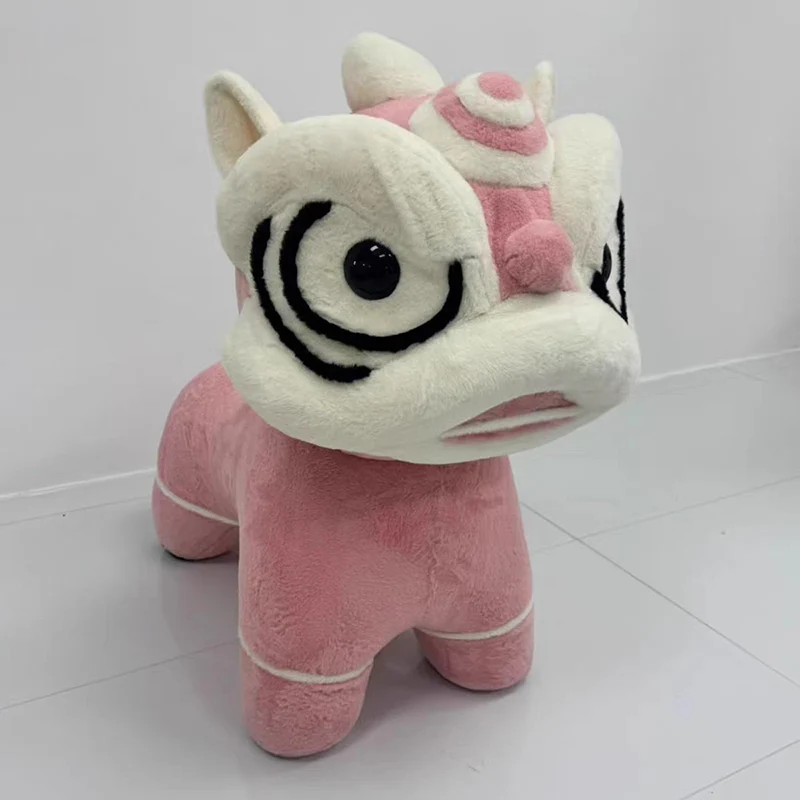 Modern Creative Lion-Shaped Fluffy Fabric Molded Foam Footstool For Living Room