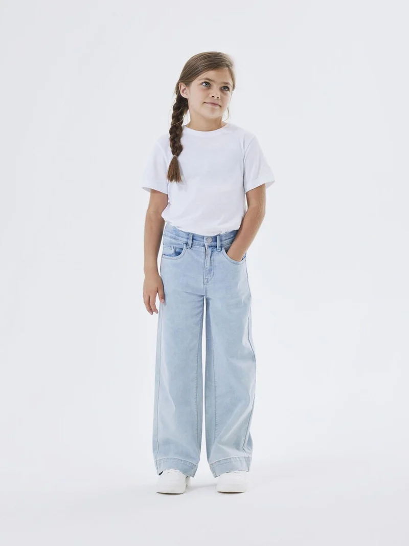name it - NKFROSE HW WIDE JEANS 1356-ON NOOS - Light Blue Denim