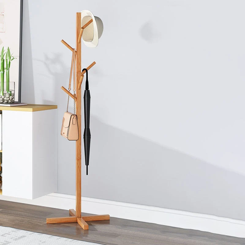 Modern Coat Hangers Free Standing Wooden Coat Rack with Coat Hooks