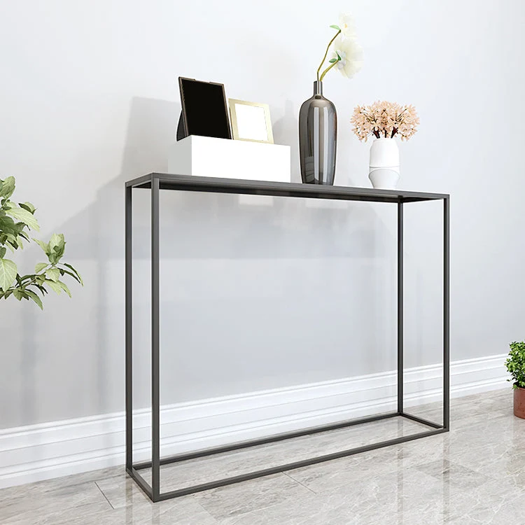 Contemporary Console Table Metal Rectangle Accent Table for Hall