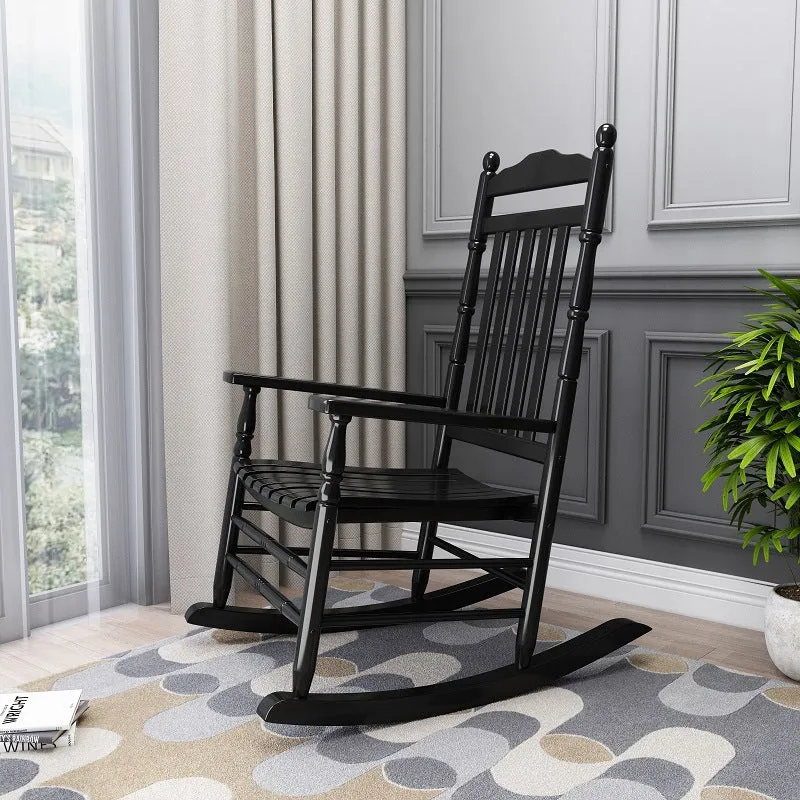 Contemporary Nordic Rectangular Poplar Rocking Chair Backrest Armrest For Living Room