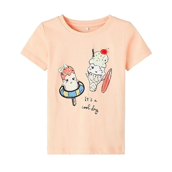 name it - NMFFABRINA SS TOP BOX - Peach Nectar