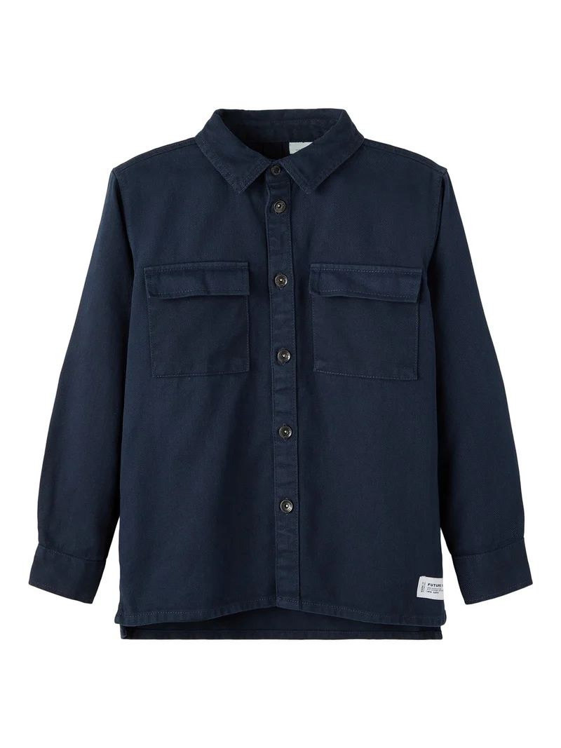 name it - NKMTYPE LS TWI OVERSIZE SHIRT NOOS - Dark Sapphire