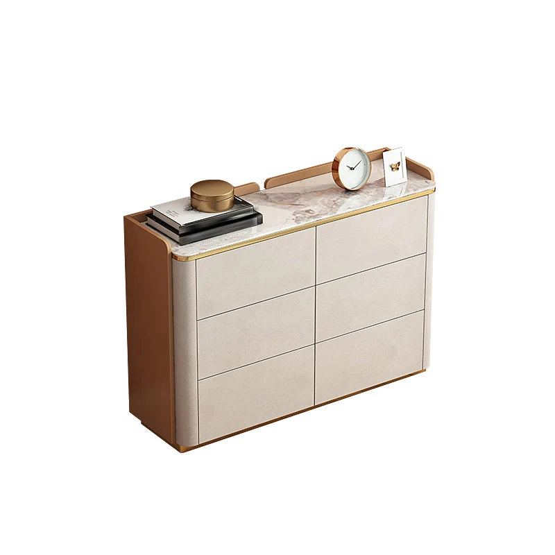 Stone Storage Chest Dresser Contemporary 11.7 Inch W Dresser with 6 Drawers