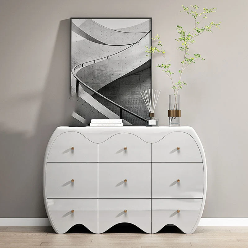 Modernism Horizontal Double Dresser 9 Drawers Dresser with Storage for Home