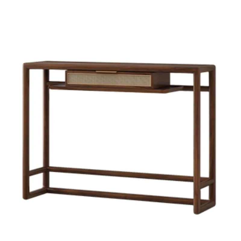 1 Drawer Console Table Solid Wood 34.65-inch Tall Accent Table