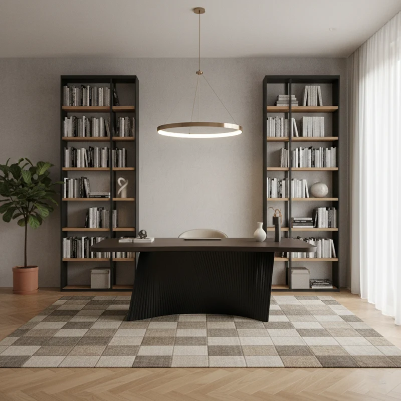 Modern Minimalist Rectangular Desk - Solid Wood Multi-layer Board: Sturdy Stable Support, Eco-Friendly Odor-Free, Natural Clear Texture & Scratch-Resistant For Study