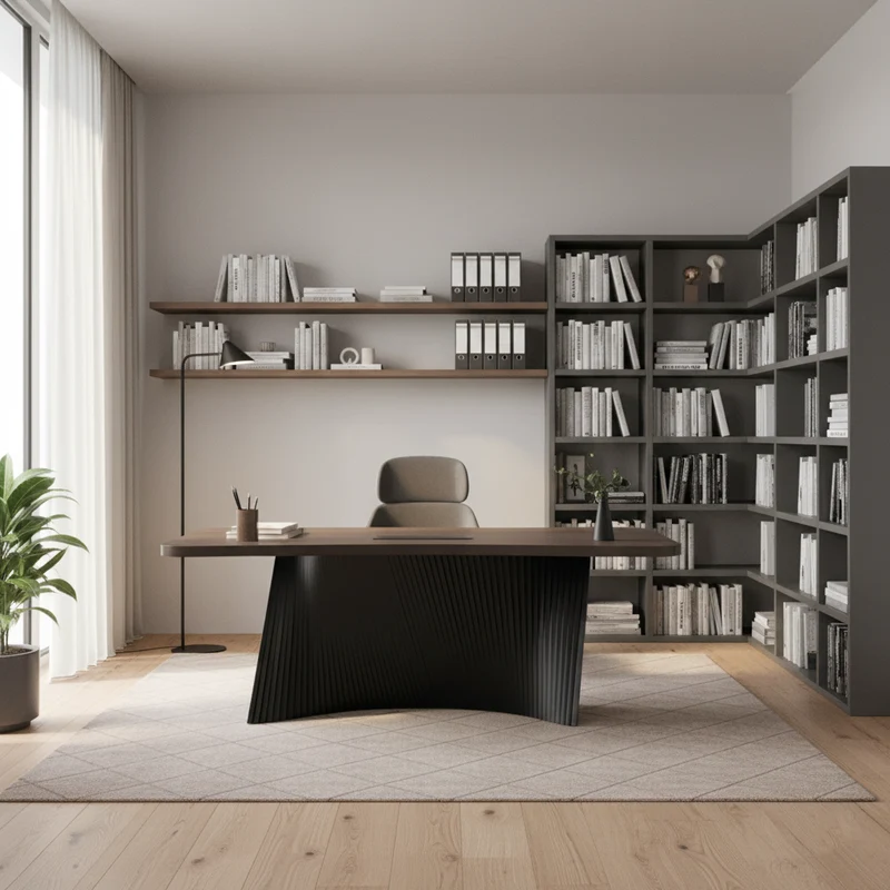 Modern Minimalist Rectangular Desk - Solid Wood Multi-layer Board: Sturdy Stable Support, Eco-Friendly Odor-Free, Natural Clear Texture & Scratch-Resistant For Study