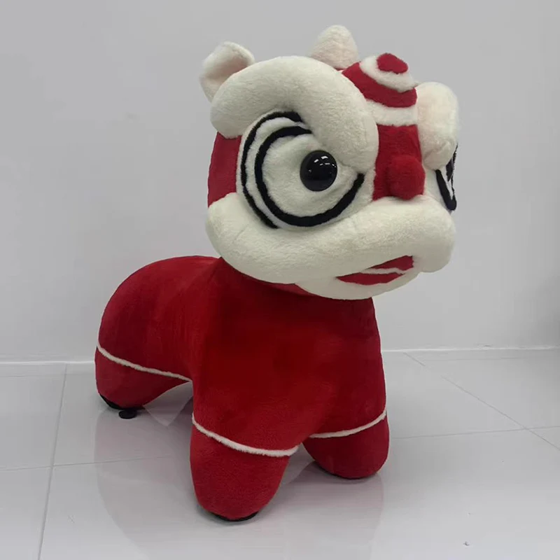 Traditional Chinese Velvet Iron Sponge Lion Dance Shape Stool For Living Room, Bedroom, Entryway