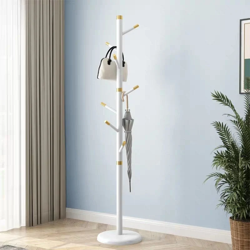Modern Wood Entryway Coat Rack Free Standing Hall Tree with 7 Hooks