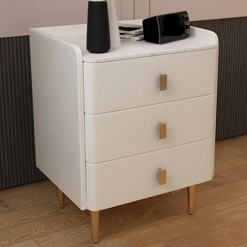 Glam Drawers Included Accent Table Nightstand 22.5" Tall with Legs