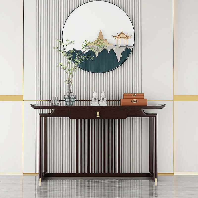 Rectangle Shape Contemporary Console Table Brown Wooden Console Sofa Table