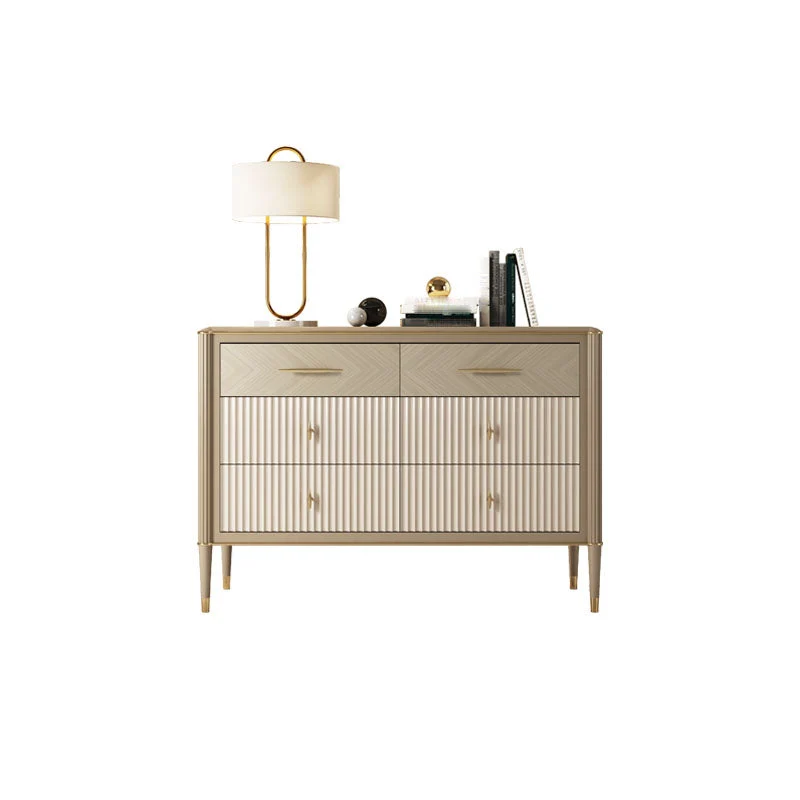 Traditional Horizontal Double Dresser Wood Storage Dresser for Home