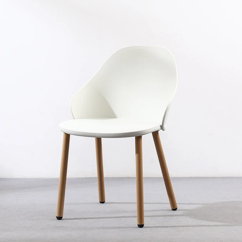 Modern Minimalist Square PP Iron Dining Chair Backrest Armrest For Dining Room & Kitchen