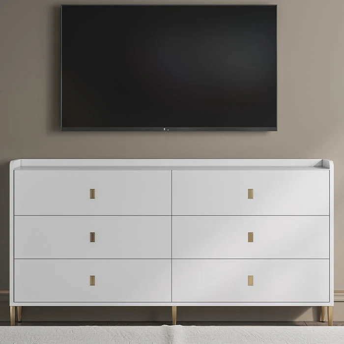 Modern Storage Chest Dresser Stone Storage Chest with 6 Drawers