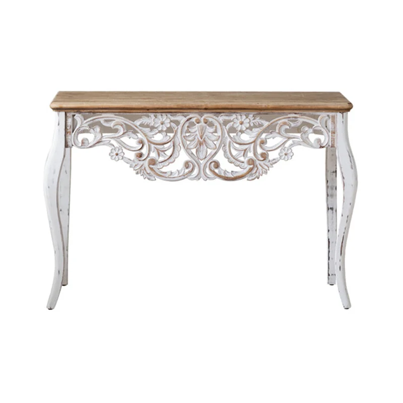 Rectangle Shape French Country Console Table White Wood Sofa Table
