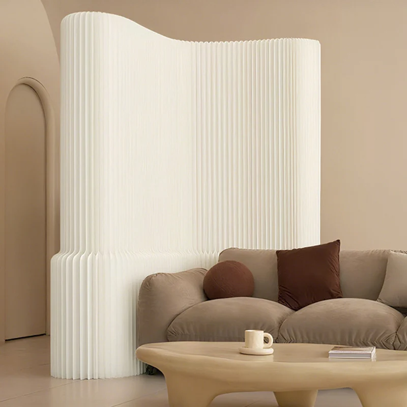 Contemporary Creative Rectangular Kraft Paper Extendable Waterproof Room Divider For Living Room