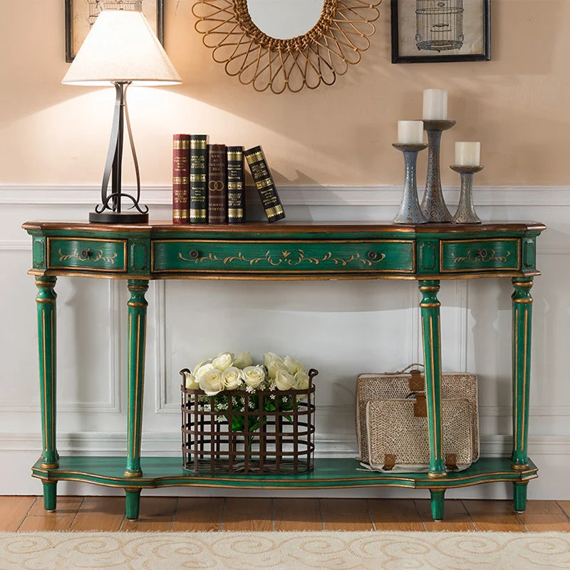 Free Form Shape Contemporary Console Table Green/White/Black Console Sofa Table