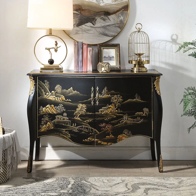 Traditional Storage Chest Dresser Bedroom Solid Wood Storage Chest with Drawers