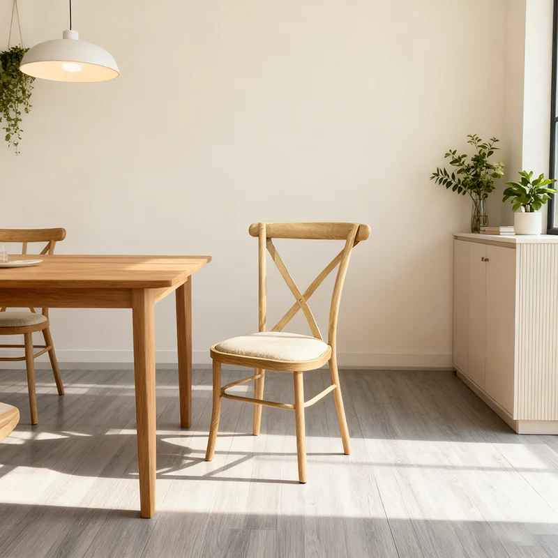 Modern Minimalist Curved PU Leather Wooden Board Sponge Dining Chair Backrest For Dining Room