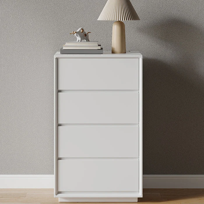 Modern Storage Chest Wooden White/Gray Storage Chest Dresser with Drawers