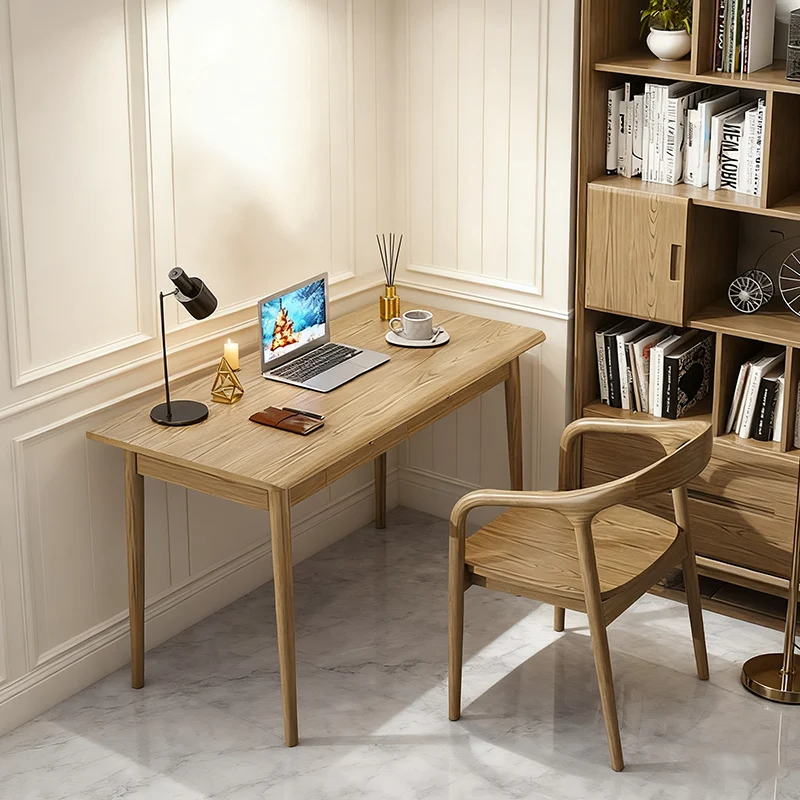 Modern Simplicity Desk & Chair Set - Solid Ash Wood, Sturdy, Stable, Natural Grain, Eco-Friendly Ergonomic For Home Office
