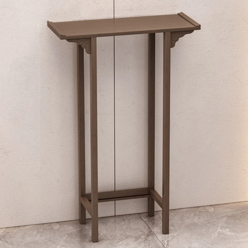 Rectangle Shape Contemporary Console Table Dark Brown Bamboo Console Sofa Table