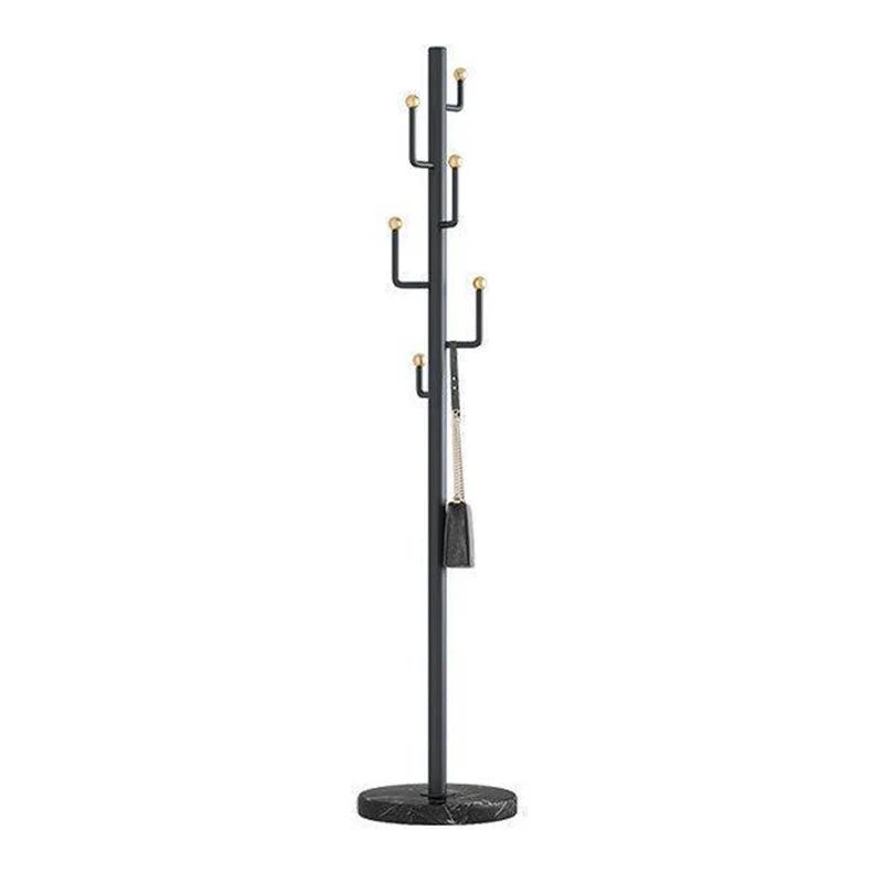 Marble Base Hall Tree Light Luxury Hanger Coat Metal Coat Rack with 6 Hooks