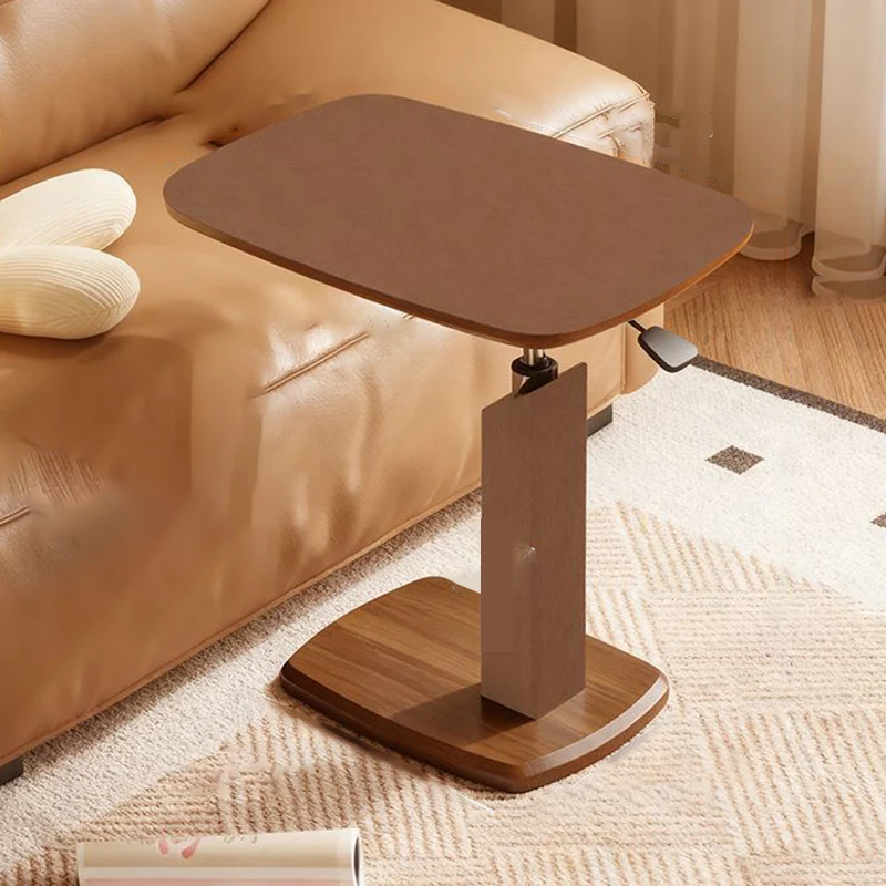 Modern Minimalist Rectangular Particle Board Carbon Steel Saddle-Style Faux Leather Side Table 1-Tier For Living Room