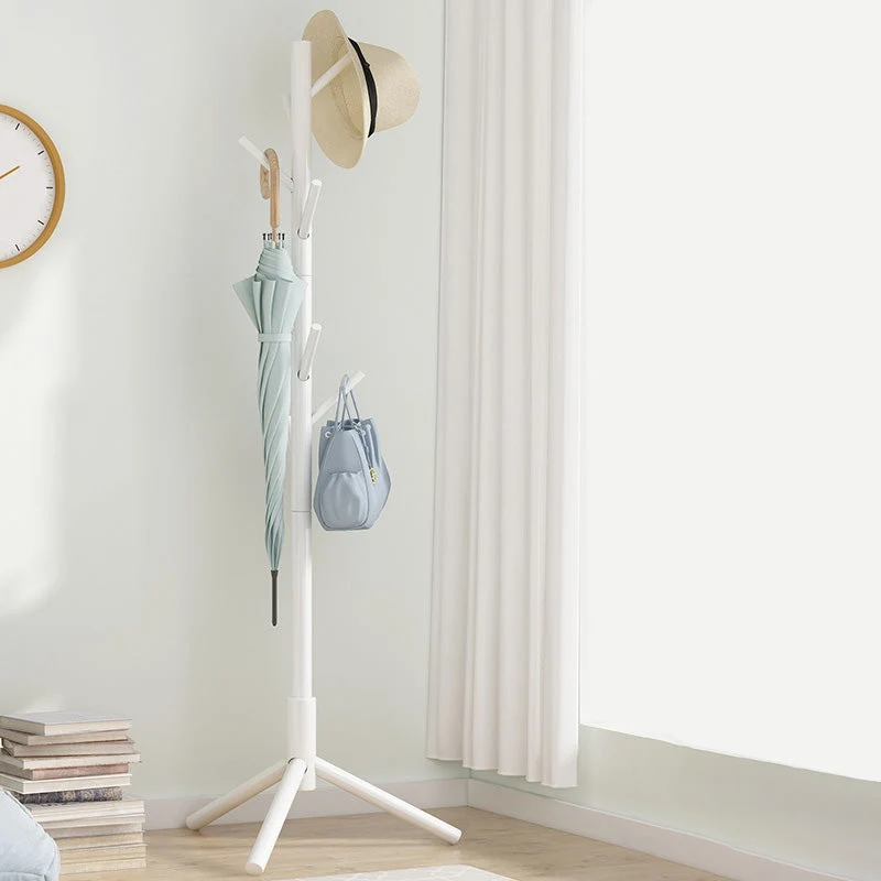 Contemporary Clothes Hanger Solid Wood Coat Rack with Coat Hooks