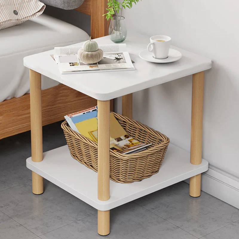 Scandinavian Open Storage Accent Table Nightstand 21" Tall with Legs