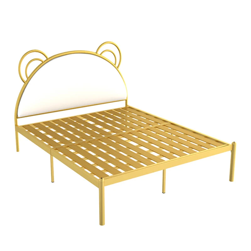 Glam Metal Frame Standard Bed, with Headboard Bed for Bedroom