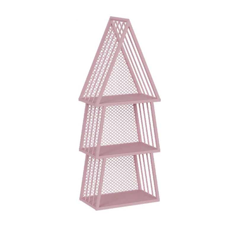 Glam Metal Bookshelf Geometric Shelf Bookcase for Study Room