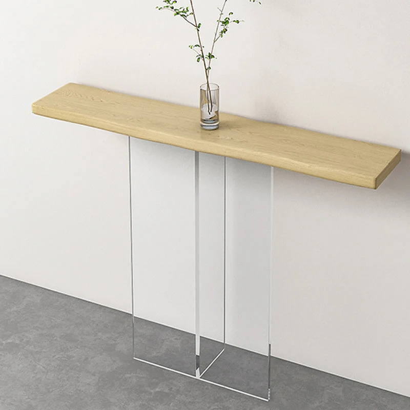 Contemporary Rectangle Sofa Console Table with Acrylic Bracket for Hall