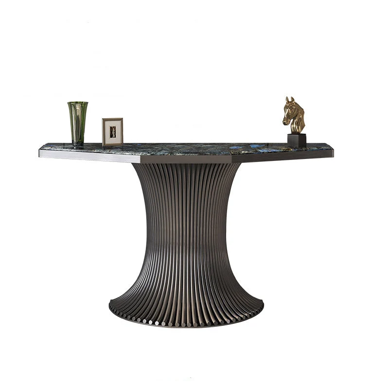 Glam Free Form Accent Table with Stainless Steel Bracket for Hall