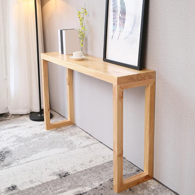 Contemporary Pine Sofa Console Table with Rectangle Shelf for Hall