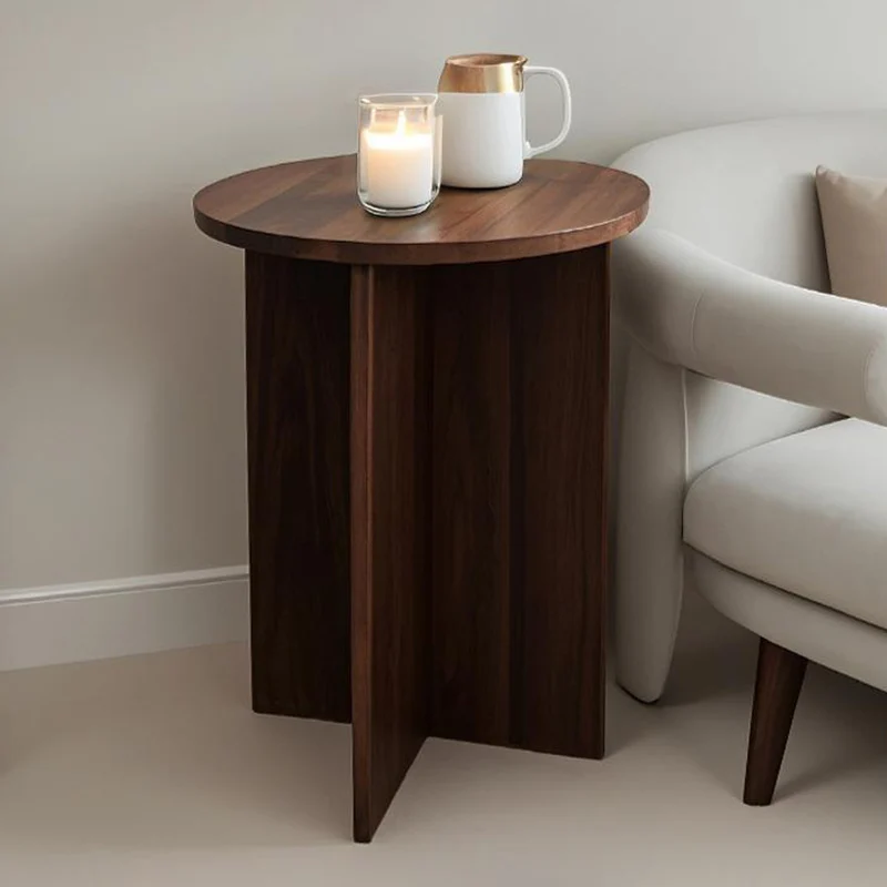 Traditional Chinese Round Particle Board Coffee Table For Living Room