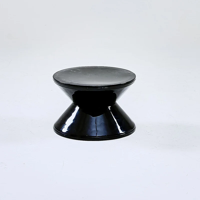Modern Minimalist Hourglass-Shaped Round PP Side Table 1-Tier For Living Room & Bedroom