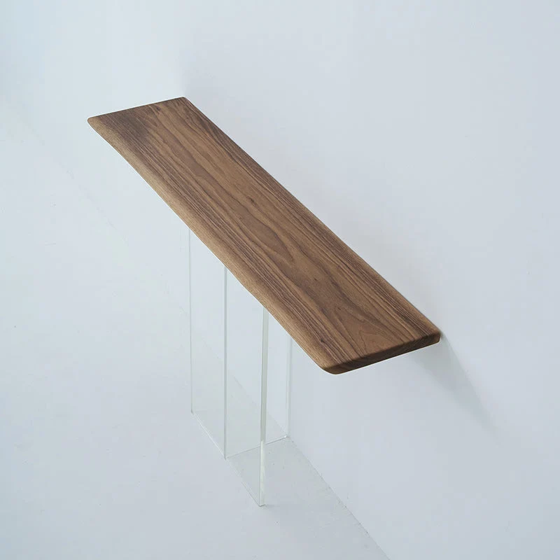 Contemporary Walnut Console Accent Table with Rectangle Top for Hall