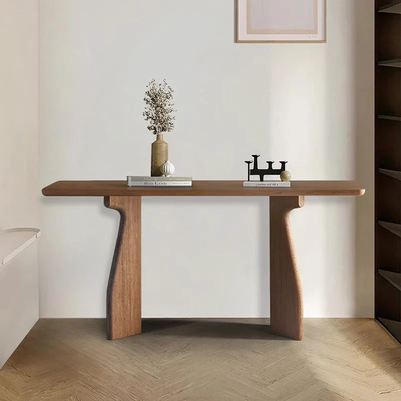 Traditional Chinese Rectangular Pine Wood Console Table For Entryways