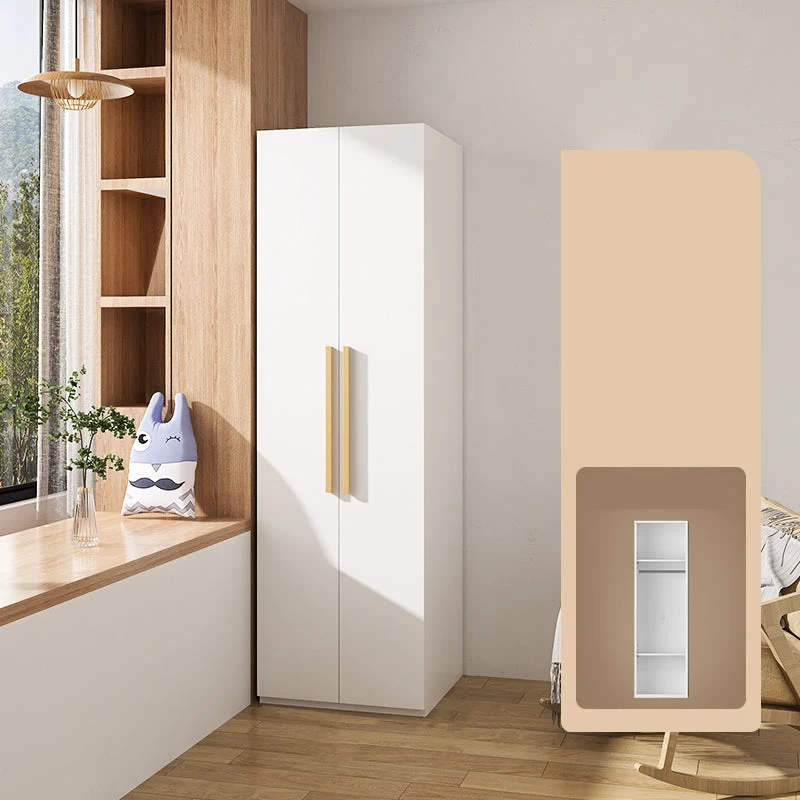 Modern Metal Wardrobe Armoire Freestanding Wardrobe in White
