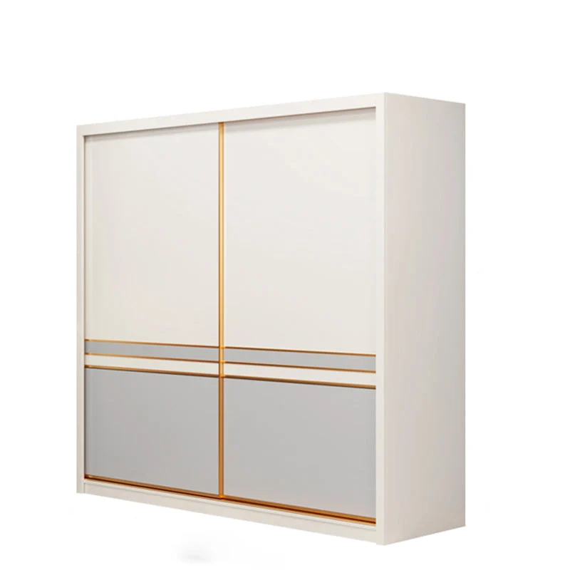 Bedroom Storage Cabinet Coastal Wooden Sliding Doors Wardrobe Armoire